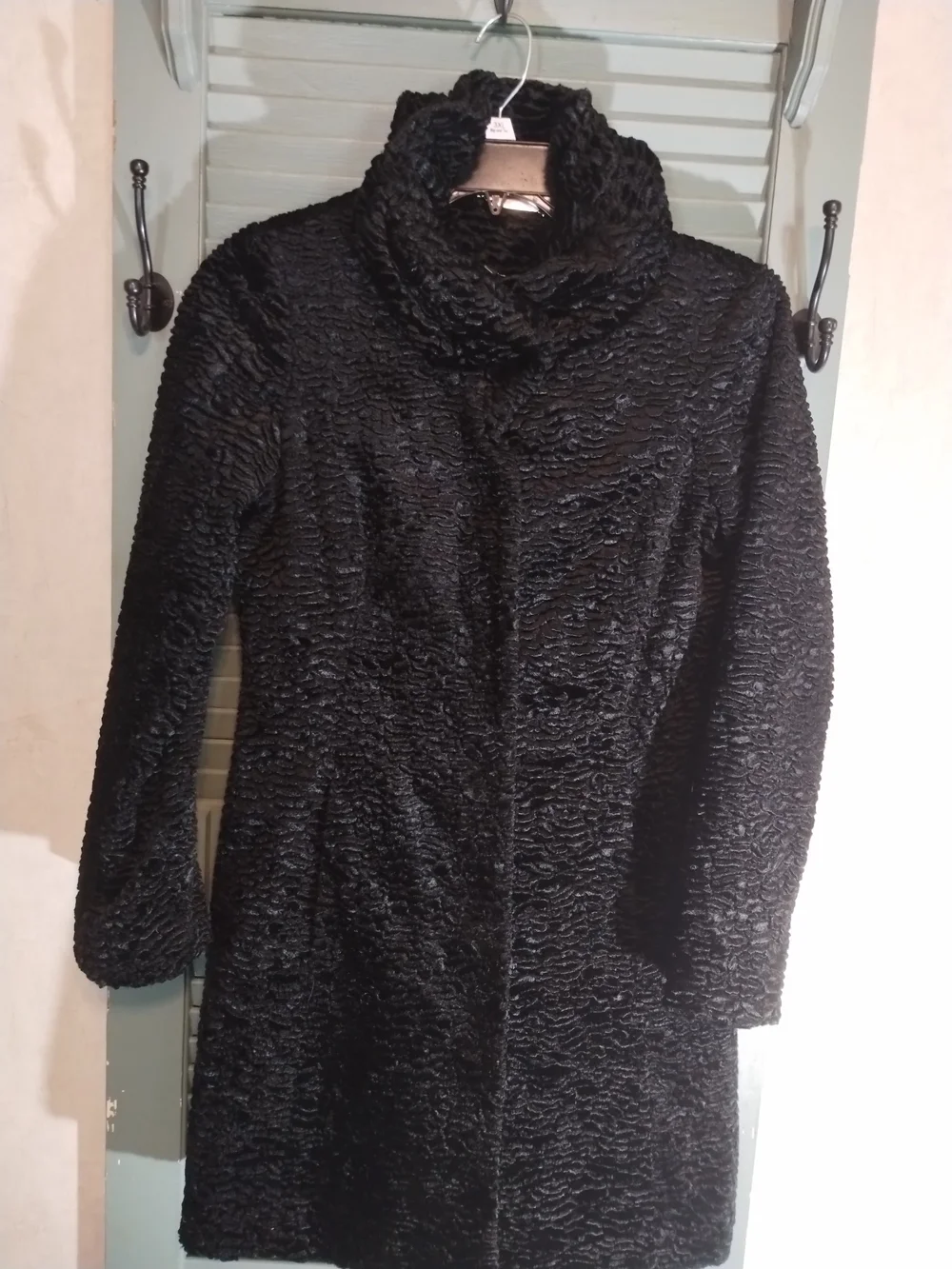 White House Black Market Black Textured Cowl Coat